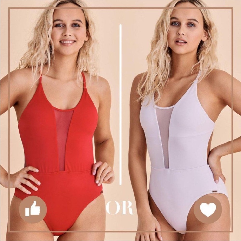 One-Piece Swimsuit - XS - Sharp Coral (Red-Orange) - Never Worn